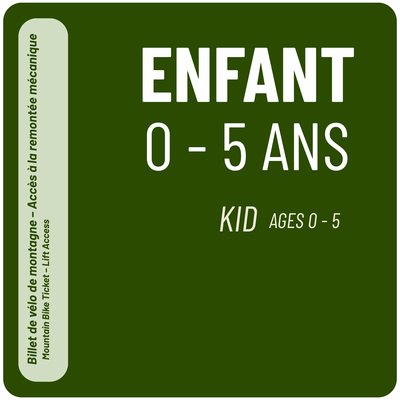 Daily Ticket – Lift Access - Kid ages 0-5